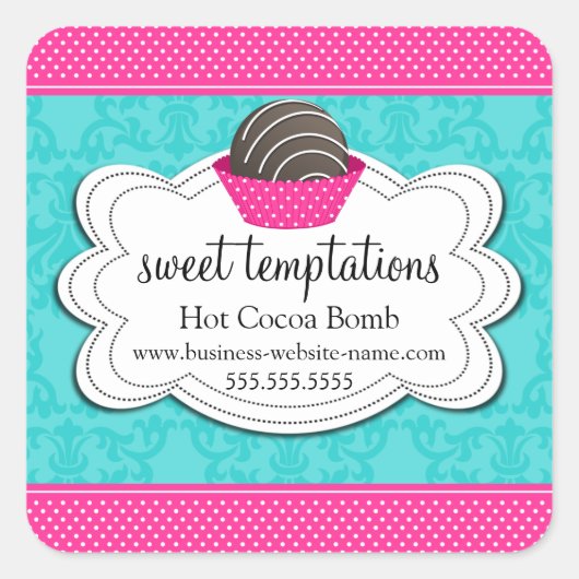 Hot-cacaochocolade-bomb Vierkante Sticker (Voorkant)