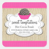 Hot-cacaochocolade-bomb Vierkante Sticker (Voorkant)