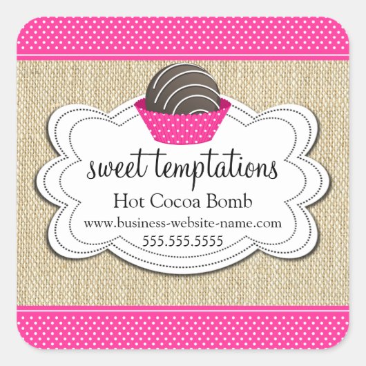 Hot-cacaochocolade-bomb Vierkante Sticker (Voorkant)