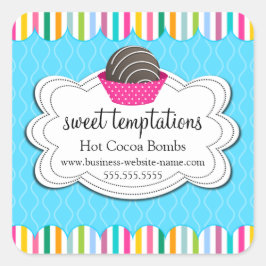 Hot-cacaochocolade-bommen Vierkante Sticker