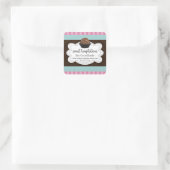 Hot-cacaochocolade-bommen Vierkante Sticker (Tas)