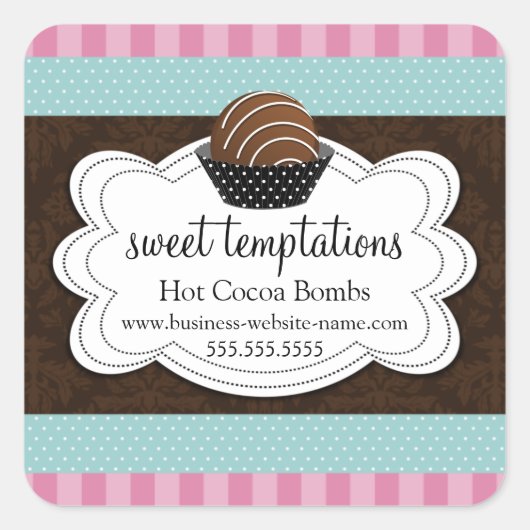 Hot-cacaochocolade-bommen Vierkante Sticker (Voorkant)