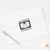 Hot-cacaochocolade-bommen Vierkante Sticker (Envelop)
