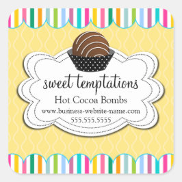 Hot-cacaochocolade-bommen Vierkante Sticker