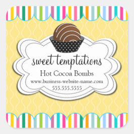 Hot-cacaochocolade-bommen Vierkante Sticker