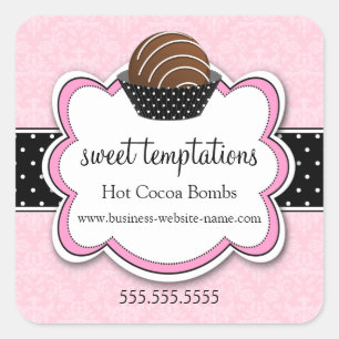 Hot-cacaochocolade-bommen Vierkante Sticker