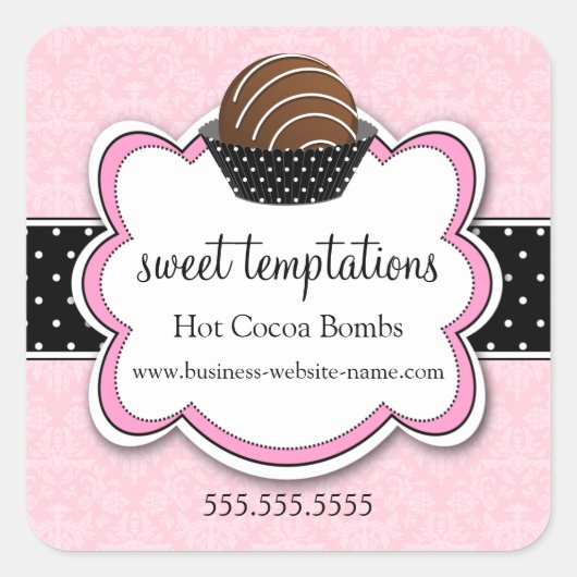 Hot-cacaochocolade-bommen Vierkante Sticker (Voorkant)