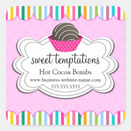 Hot-cacaochocolade-bommen Vierkante Sticker