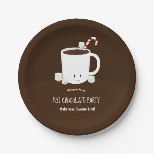 Hot-cacaochocolade Fun Brown kerstparty Papieren Bordje