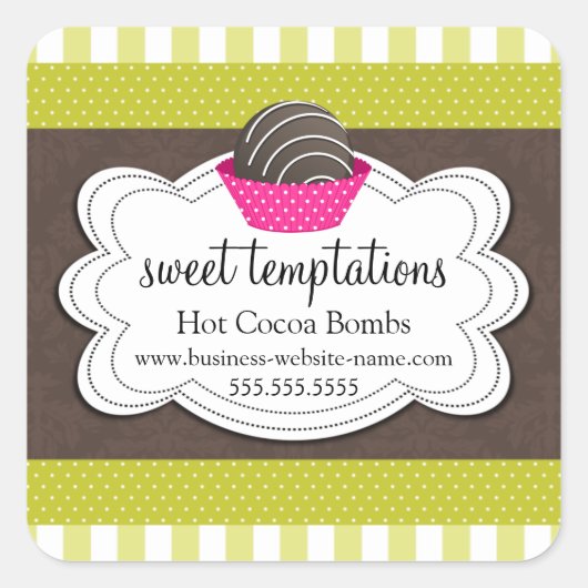 Hot-cacaochocolate-bommen Square-sticker Vierkante Sticker (Voorkant)