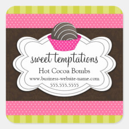 Hot-cacaochocolate-bommen Square-sticker Vierkante Sticker