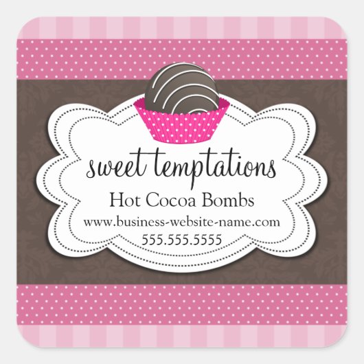 Hot-cacaochocolate-bommen Square-sticker Vierkante Sticker (Voorkant)