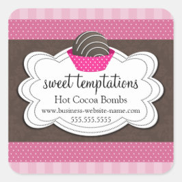 Hot-cacaochocolate-bommen Square-sticker Vierkante Sticker