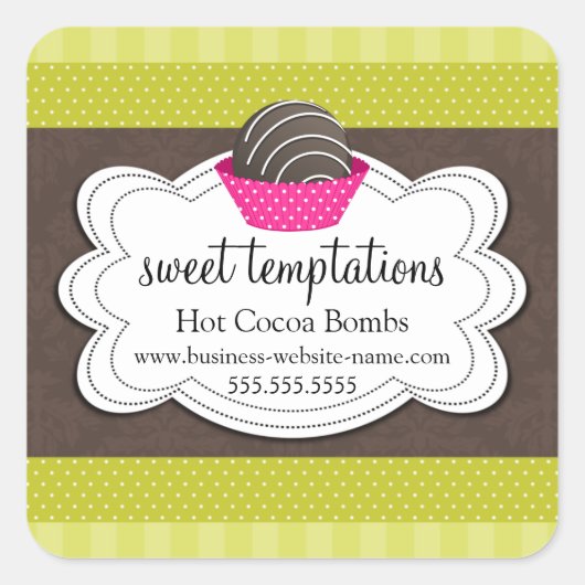 Hot-cacaochocolate-bommen Square-sticker Vierkante Sticker (Voorkant)