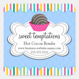 Hot-cacaochocolate-bommen Square-sticker Vierkante Sticker