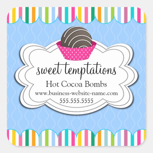 Hot-cacaochocolate-bommen Square-sticker Vierkante Sticker (Voorkant)