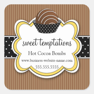 Hot-cacaochocolate-bommen Square-sticker Vierkante Sticker