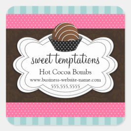 Hot-cacaochocolate-bommen Square-sticker Vierkante Sticker