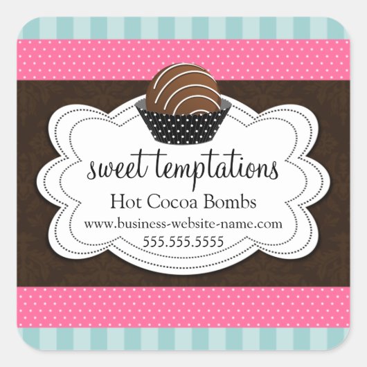 Hot-cacaochocolate-bommen Square-sticker Vierkante Sticker (Voorkant)