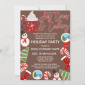 Hot-cacaokoekjes Illustratie Kerstmis Corporate Kaart (Voorkant)