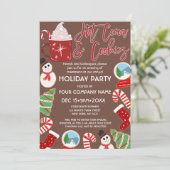 Hot-cacaokoekjes Illustratie Kerstmis Corporate Kaart (Staand voorkant)