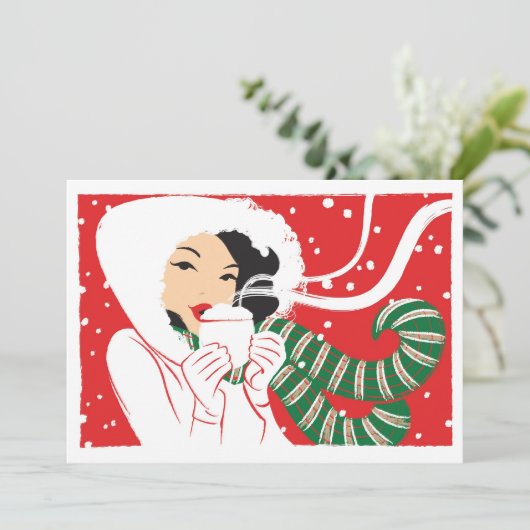 Hot-cacaouitnodiging Kaart (Staand voorkant)