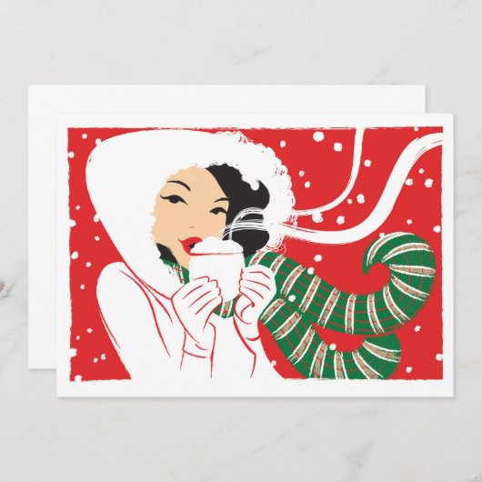 Hot-cacaouitnodiging Kaart (Voorkant / Achterkant)