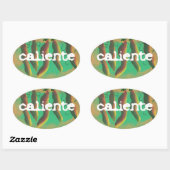 Hot Caliente Jalapeno Peppers Ovale Sticker (Vel)