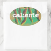 Hot Caliente Jalapeno Peppers Ovale Sticker (Tas)