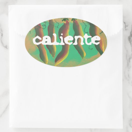 Hot Caliente Jalapeno Peppers Ovale Sticker (Tas)