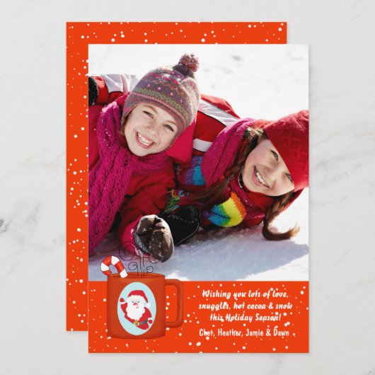 Hot-ccacaoporakaart Feestdagenkaart (Voorkant / Achterkant)