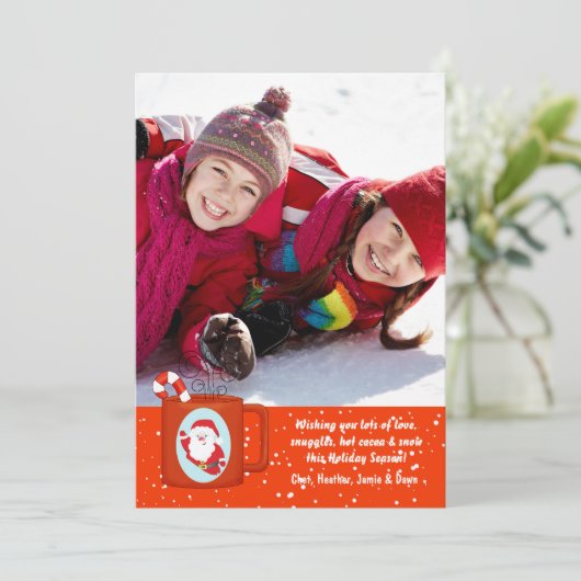 Hot-ccacaoporakaart Feestdagenkaart (Staand voorkant)