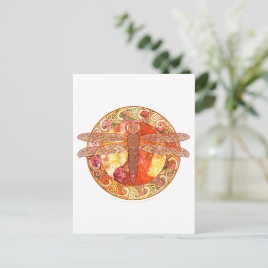 Hot Celtic Dragonfly Briefkaart (Staand voorkant)