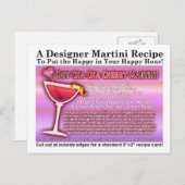HOT CHA CHA CHERRY MARTINI RECEPT BRIEFKAART (Voorkant / Achterkant)