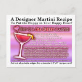 HOT CHA CHA CHERRY MARTINI RECEPT BRIEFKAART (Voorkant)