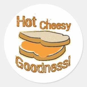 Hot Cheesy Goodness Grilled Cheese Sandwich Ronde Sticker