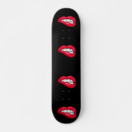Hot Cherry Lips Black Licorice Pop Art Deck Persoonlijk Skateboard