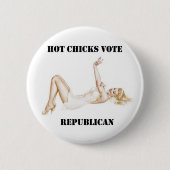 Hot Chicken Vote Republican - Romney Ryan Button (Voorkant)