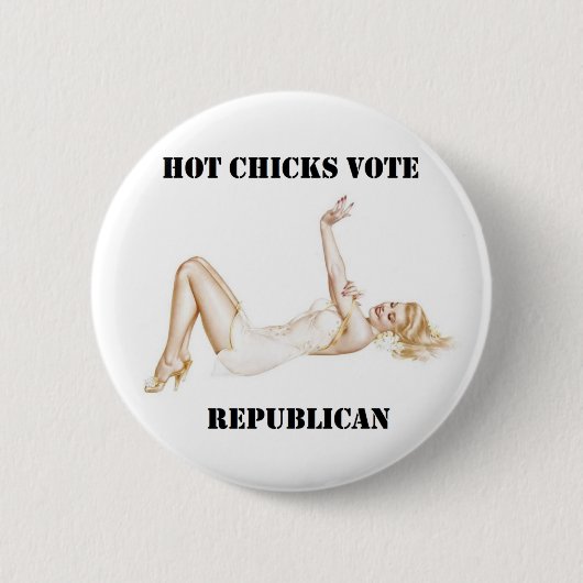 Hot Chicken Vote Republican - Romney Ryan Button (Voorkant)