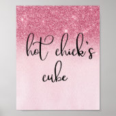 Hot Chick's Cube Pink Cubicle Funny Kantoor Desk Poster (Voorkant)