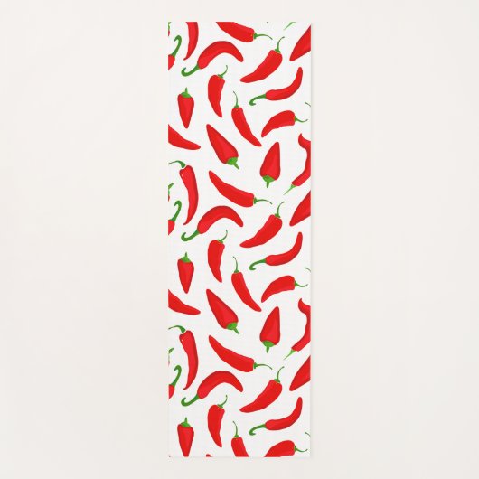 Hot Chili Pepper Cartoon Red White Pattern Yogamat (Voorkant)