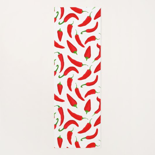 Hot Chili Pepper Cartoon Red White Pattern Yogamat (Achterkant)