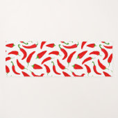 Hot Chili Pepper Cartoon Red White Pattern Yogamat (Voorkant (horizontaal))