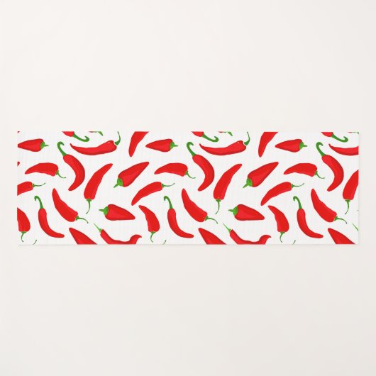 Hot Chili Pepper Cartoon Red White Pattern Yogamat (Voorkant (horizontaal))