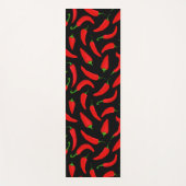 Hot Chili Pepper Cartoon Zwart Rood Patroon Yogamat (Voorkant)
