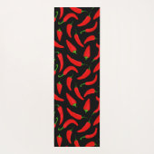 Hot Chili Pepper Cartoon Zwart Rood Patroon Yogamat (Achterkant)