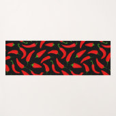Hot Chili Pepper Cartoon Zwart Rood Patroon Yogamat (Voorkant (horizontaal))