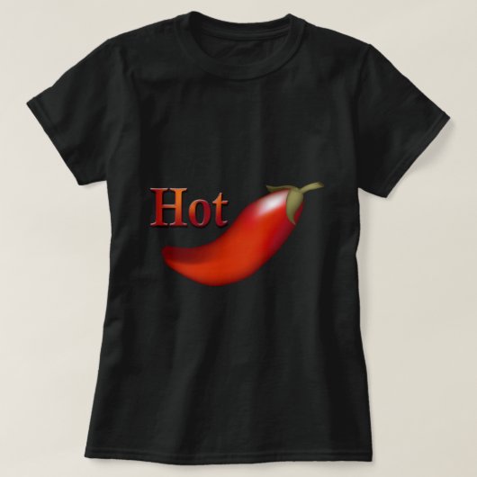 Hot Chili Pepper Dames Black T-shirt (Design voorkant)