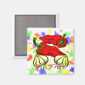 Hot Chili Pepper en Ui Graphic Magneet (Voorkant / Achterkant)