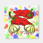 Hot Chili Pepper en Ui Graphic Magneet (Voorkant)